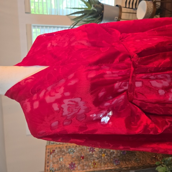 VTG Victorias Secret Gold Label Floral Kimono Maxi Robe Red Womens Large - Picture 2 of 10
